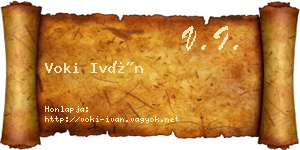 Voki Iván névjegykártya